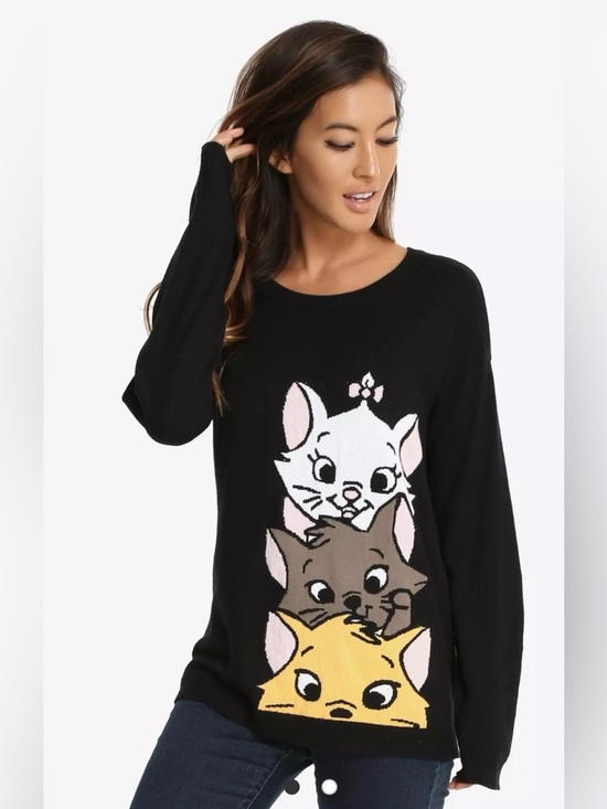 Boxlunch Sweaters - BoxLunch Exclusive Disney The Aristocats  kittens whimsical crewneck sweater XL
